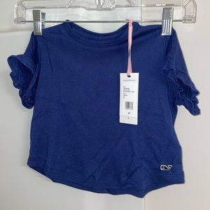 NWT vineyard vines girls ruffle sleeve top